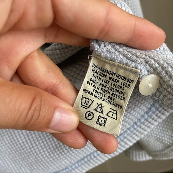 Eddie Bauer Waffle Cotton Button Up - Picture 4 of 10